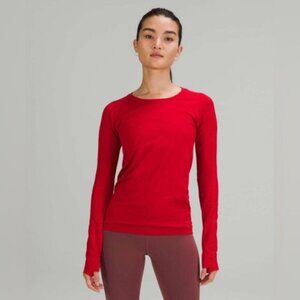 LULULEMON | New Year Swiftly Tech Long Sleeve Shirt 2.0 in Dark Red / Dark Red